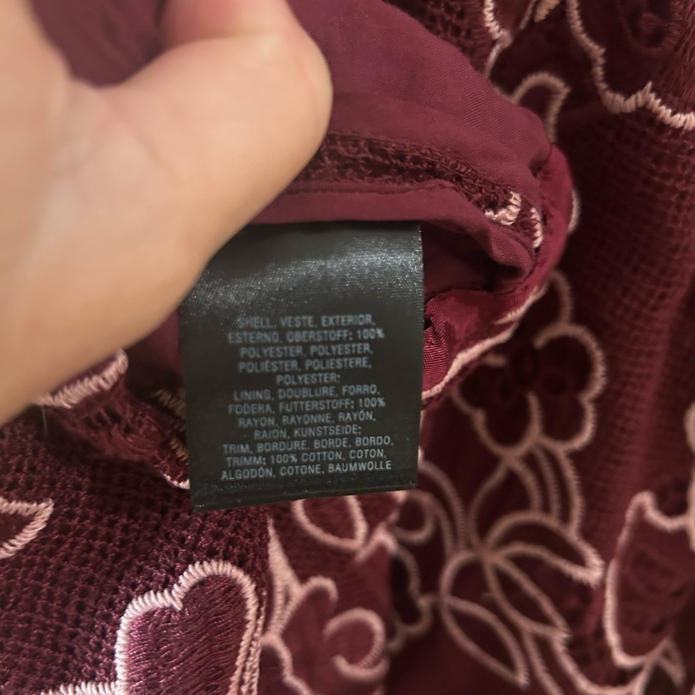 Anthropologie Moulinette Soeurs Wine/pink embroidered Midi Dress size 4 - Picture 8 of 8
